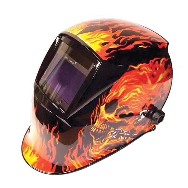 Parweld XR938H Auto Darkening Welding Helmet - Skull/Flames