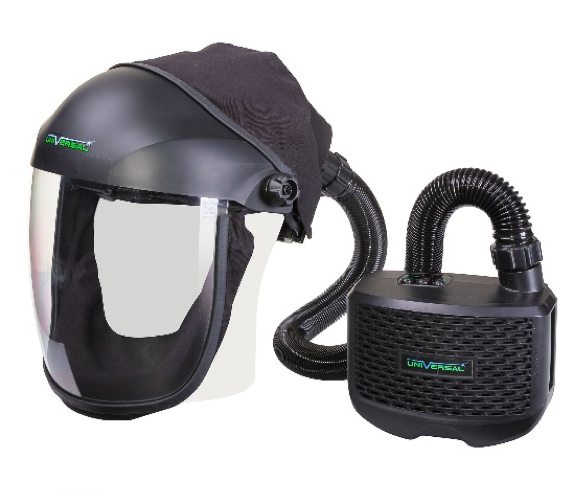 Here you will see a Universal Horizon P3 PAPR System with Clear Visor.