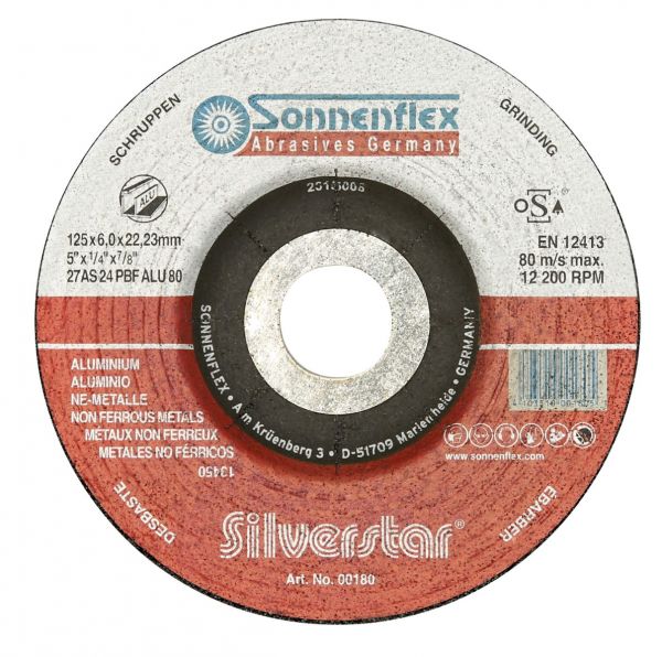 Sonnenflex 5" (125MM) x 6MM SilverStar Aluminium Grinding Disc