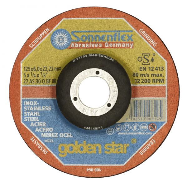 Sonnenflex 9" (230MM) x 6MM GoldenStar INOX Grinding Disc