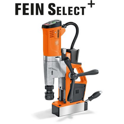 Here you see a mag drill from Fein. This is also known as the Fein AKBU 35 PMQW Select mag drill.All Rotabroach and Magdrill HSS Cutters and Mag Drill Bits fit this machine. 