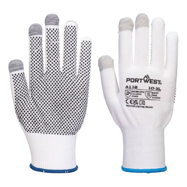 Small image of a portwest A118 Grip 13 PVC Dotted Touchscreen Glove (Pk12)