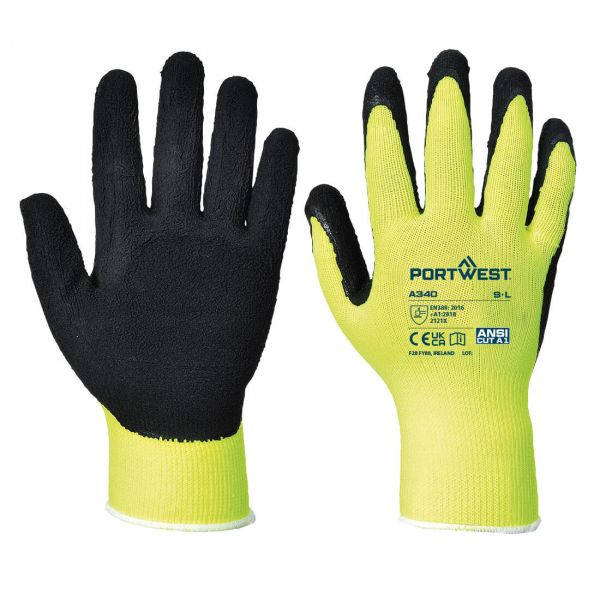 Small image of a portwest A340 Hi-Vis Grip Glove - Latex
