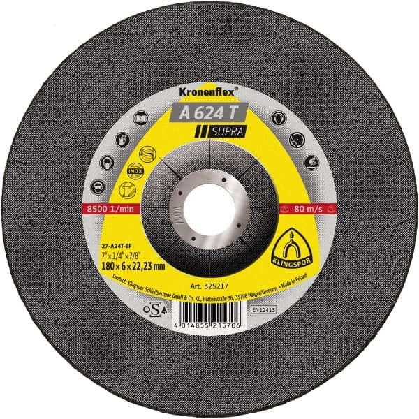 Klingspor 7" (178MM) x 6MM A 624 T Supra DPC Metal Grinding Disc