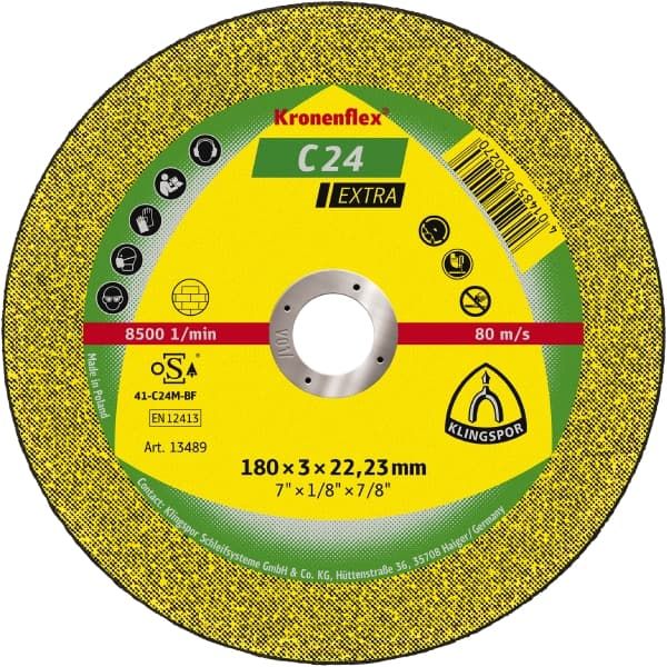Klingspor 4.5" (115MM) x 2.5MM C 24 Extra DPC Stone & Concrete Cutting Disc