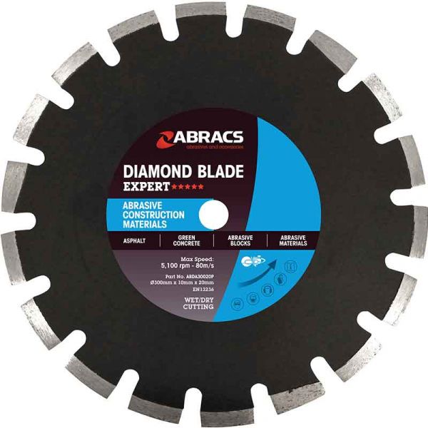 Abracs Expert ***** 14" (350MM) 25.4MM Centre Bore Abrasive Construction Material Diamond Cutting Blade