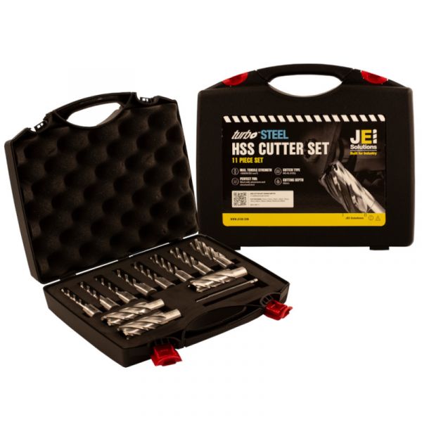JEI Solutions 11 Piece Long Series (50MM) Mag Drill Cutter Set - 12MM, 13MM, 14MM, 15MM, 16MM, 18MM, 20MM, 22MM, 24MM, 25MM & 26MM