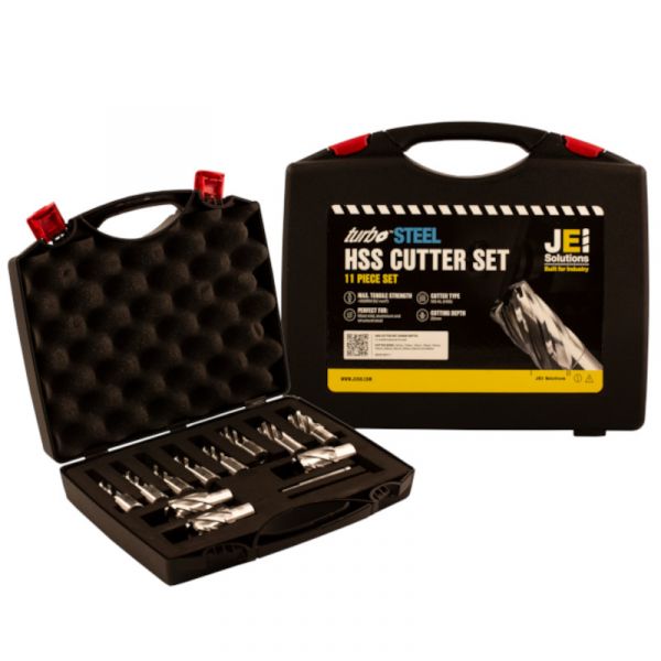JEI Solutions 11 Piece Short Series (25MM) Mag Drill Cutter Set - 12MM, 13MM, 14MM, 15MM, 16MM, 18MM, 20MM, 22MM, 24MM, 25MM & 26MM