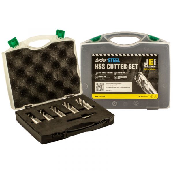 JEI Solutions 5 Piece Short Series (25MM) Mag Drill Cutter Set - 14MM, 16MM, 18MM, 20MM & 22MM