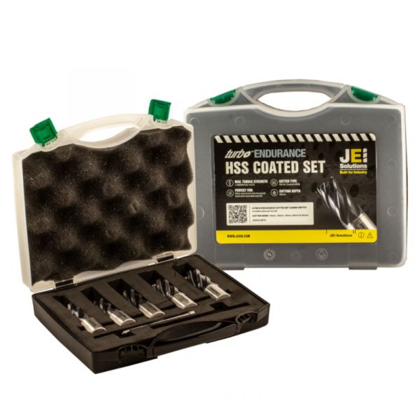 JEI Solutions 5 Piece Long Series (50MM) Turbo Endurance Mag Drill Cutter Set - 14MM, 16MM, 18MM, 20MM & 22MM