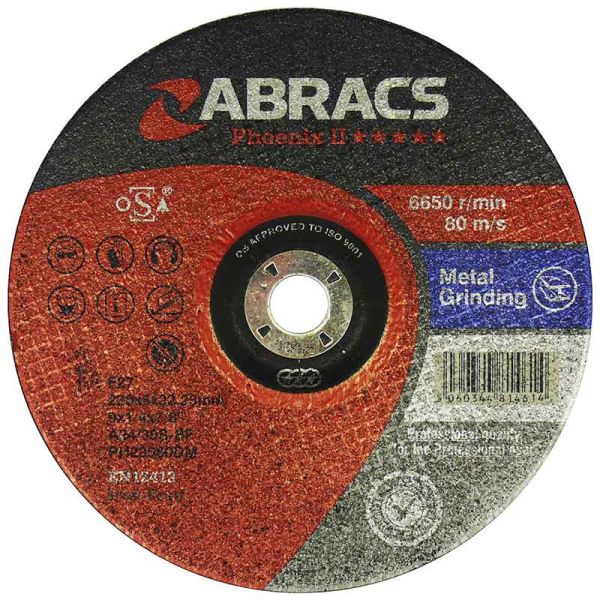 Abracs 5" (125MM) x 6MM Phoenix II DPC Metal Grinding Disc