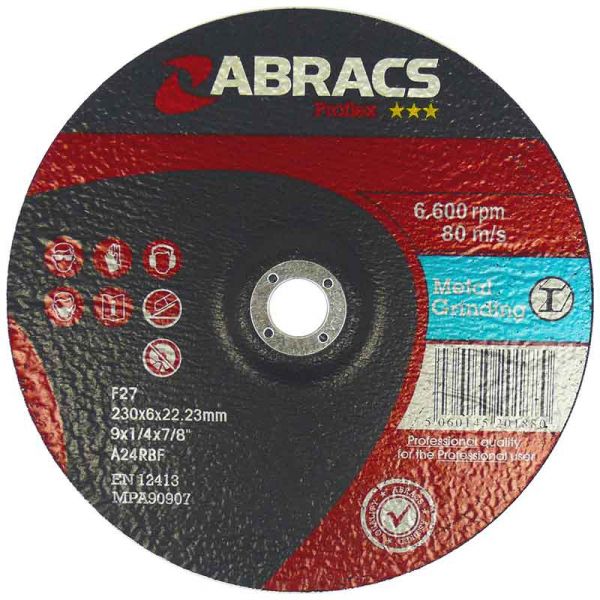 Abracs 7" (178MM) x 6MM Proflex DPC Metal Grinding Disc